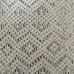 Cream Knit Crochet Runner
